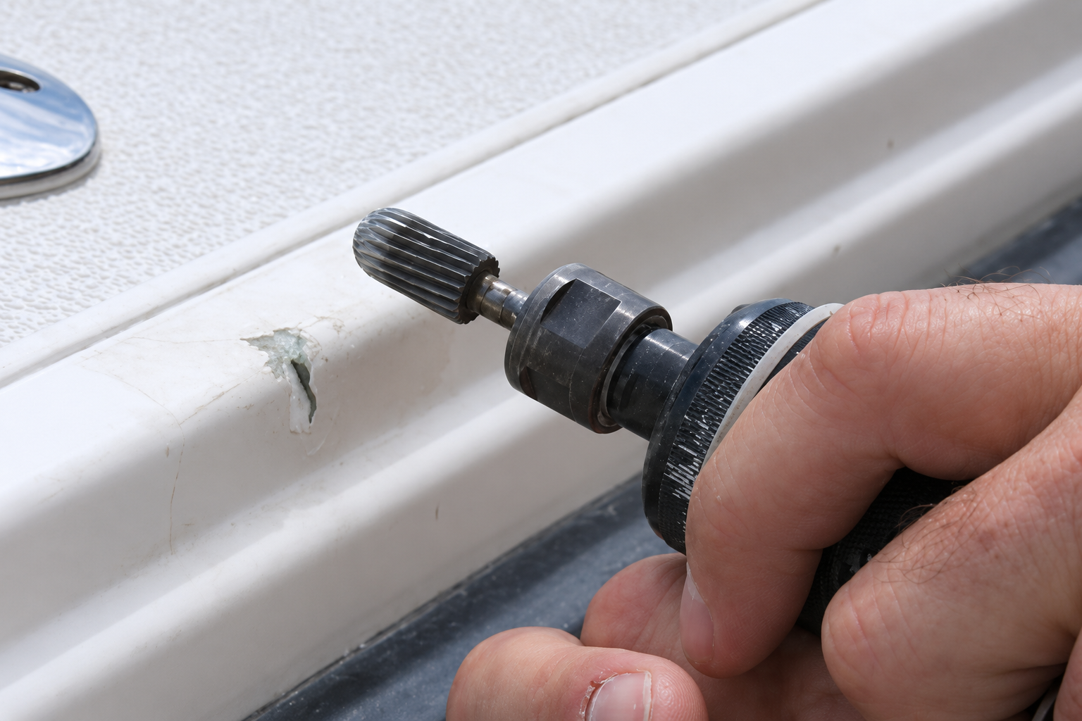 Preparing localized gelcoat damage